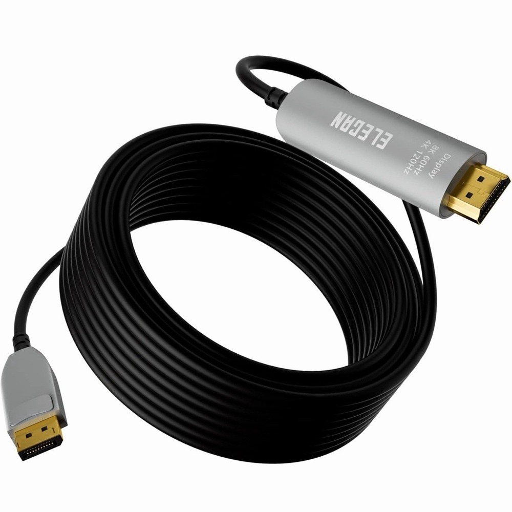 8K Fiber Optic Displayport to HDMI Cable 25 Ft, 8K@60Hz 4K@120Hz, Zinc Alloy ...